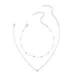 Gold Plated Heart Necklace & Choker (2 Pc Set)