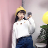 Cut Out Hearts Mock Turtleneck Sweater
