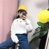 Cut Out Hearts Mock Turtleneck Sweater
