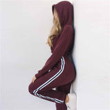 Cropped Striped Track Suit Set