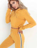 Cropped Striped Track Suit Set