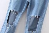 Cut Knee Zip Jeans