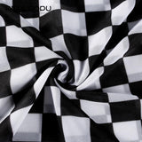 Checkered Meshed Long Sleeve Tee