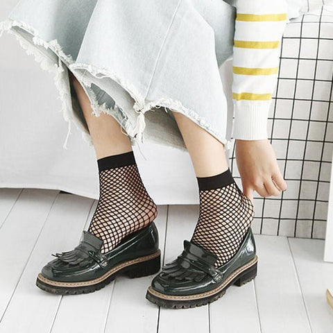 Black Fishnet Ankle Socks