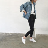 Classic Distressed Oversized Denim Jacket