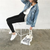 Classic Distressed Oversized Denim Jacket