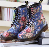 Rose Printed Martin Boots