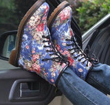 Rose Printed Martin Boots