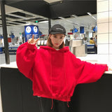 Oversized Batwing Sleeve Basic Hoodie