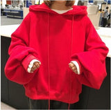 Oversized Batwing Sleeve Basic Hoodie