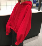 Oversized Batwing Sleeve Basic Hoodie
