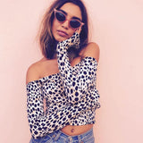 Wide Shoulder Leopard Top