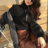 Zip Up Knitted Turtleneck Sweater