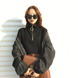 Zip Up Knitted Turtleneck Sweater