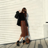 Zip Up Knitted Turtleneck Sweater