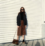 Zip Up Knitted Turtleneck Sweater