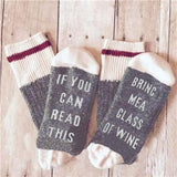 "If You Can Read This, Bring Me A Glass Of Wine" Socks