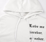 "Love Me Forever Or Never" Cropped Rose Hoodie
