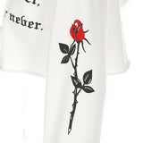 "Love Me Forever Or Never" Cropped Rose Hoodie