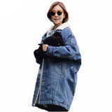 Long Denim Coat With Sherpa Lining