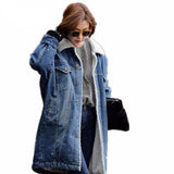 Long Denim Coat With Sherpa Lining