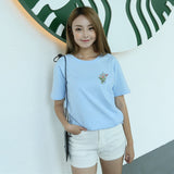 Flower Embroidered Tee