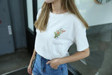 Flower Embroidered Tee