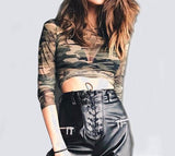 Camouflage Transparent Mesh Top