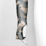 Camouflage Transparent Mesh Top