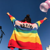 "Boring" Rainbow Cardigan