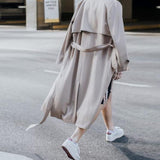 Double Breasted Basic Khaki Trench Coat