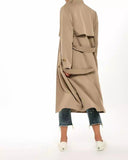 Double Breasted Basic Khaki Trench Coat