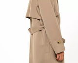 Double Breasted Basic Khaki Trench Coat