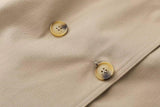 Double Breasted Basic Khaki Trench Coat