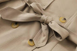 Double Breasted Basic Khaki Trench Coat
