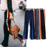 Velvet Rainbow Striped Trousers