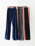 Velvet Rainbow Striped Trousers