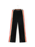 Velvet Rainbow Striped Trousers