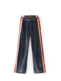 Velvet Rainbow Striped Trousers