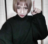 Loose Mock Turtleneck Basic Pullover