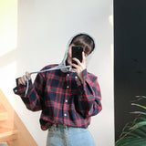 Flannel Plaid Hooded Long Sleeve Shirt