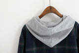 Flannel Plaid Hooded Long Sleeve Shirt