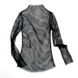 Fishnet Mesh Long Sleeve Tee