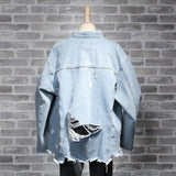 Oversize Distressed Denim Jacket