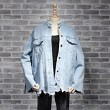 Oversize Distressed Denim Jacket