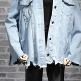 Oversize Distressed Denim Jacket