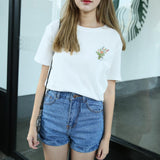 Flower Embroidered Tee