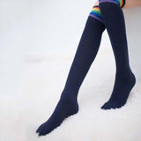 Cozy Rainbow Thigh Socks