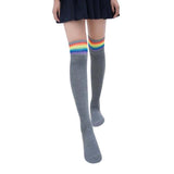 Cozy Rainbow Thigh Socks