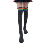 Cozy Rainbow Thigh Socks